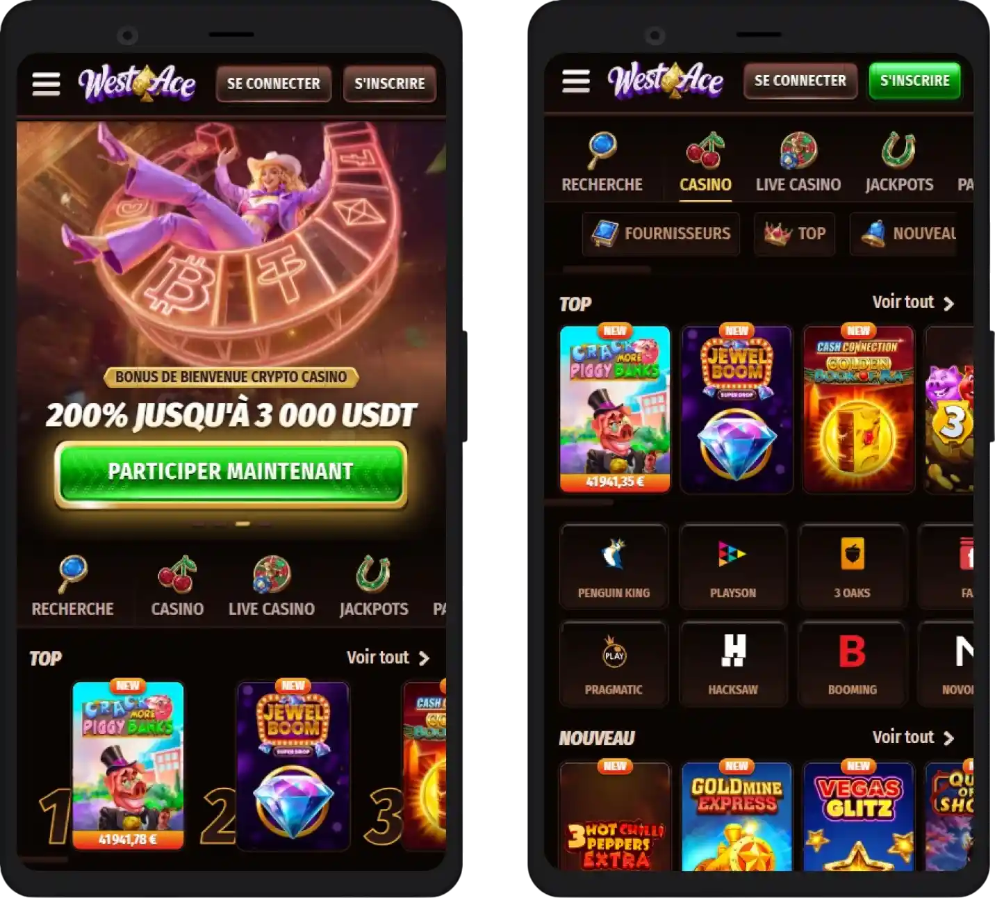 Casino Westase mobile â Jouez sur smartphone et tablette